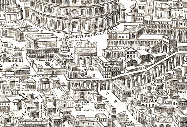 Pirro Ligorio. Antiquae Urbis Imago (1561). Detalle