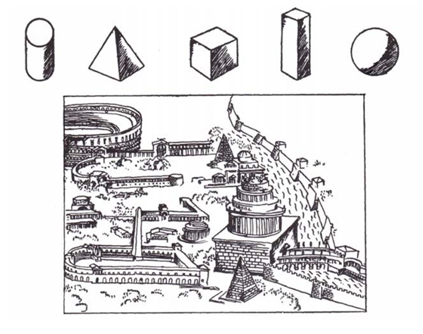 Le Corbusier. Versión de la Roma de Pirro Ligorio tal como apareció en Vers une architecture (1923)